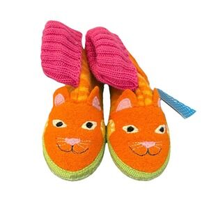 Garnet Hill Haflinger Boiled‎ Wool Slipper Boots Ginger Cat Kids Unisex Sz 2 NWT